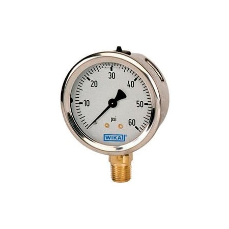 Wika Instrument 2.5" Type 213.53 100PSI/BAR Gauge - 1/4" NPT LM Stainless Steel 9692015